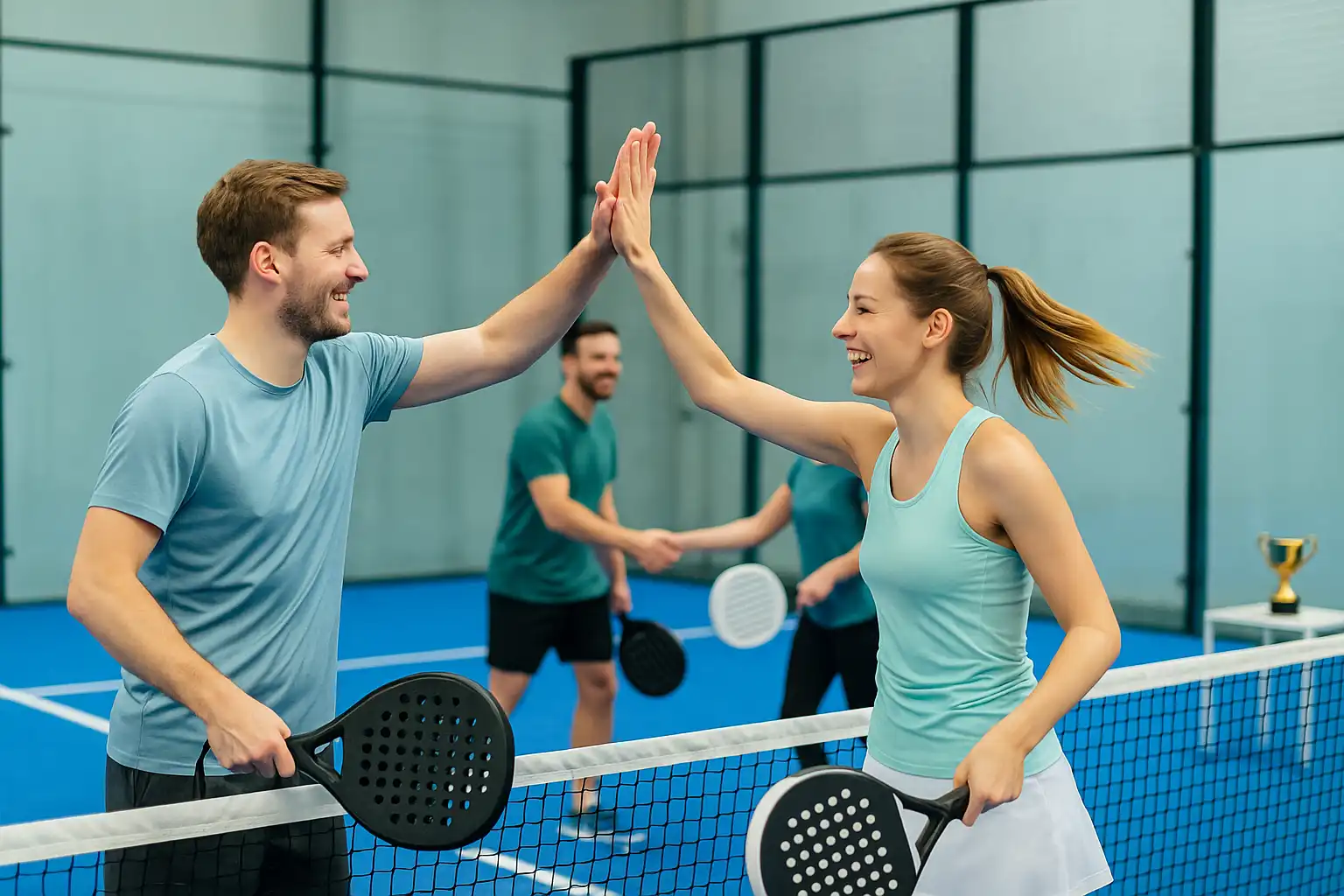 Энергичная игра в падел с новыми людьми